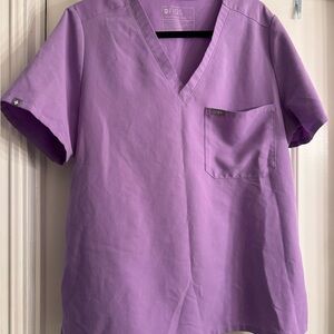 Figs Lavender V-Neck Scrub Top